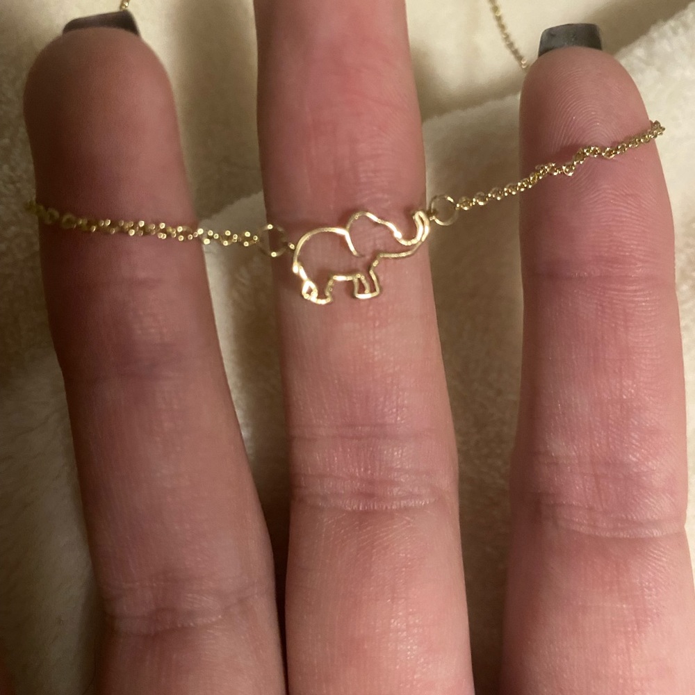 gold elephant necklace